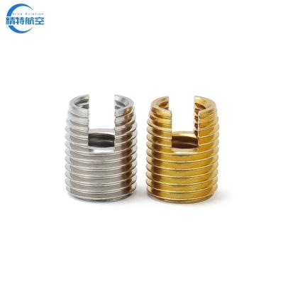 China Surface Finishing Nickel Plated M6 M5 M3 M10 M12 Slotted Self-Tapping Threaded Insert Fine/Coarse Thread for sale