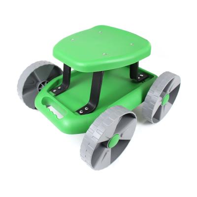 China Factory 4 Wheel Garden Rolling Scooter Work Seat Rolling Garden Cart With Seat And Tool Tray Heavy Duty for sale