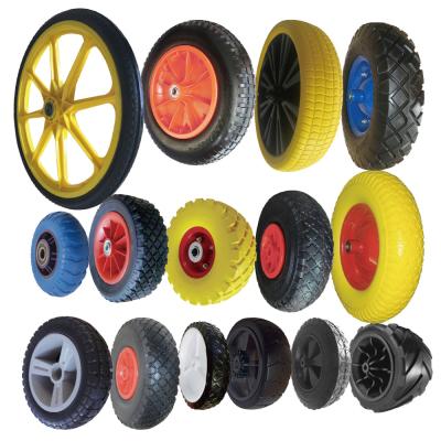 China Flat Polyurethane Polyurethane Foam Puncture Free Colored Solid Proof Flat PU Foam Caster Tire Wheel Free Tires for sale