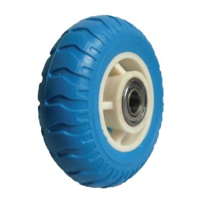 China 6 Inch Flat Free Solid PU Foam Caster Tire Wheel for sale