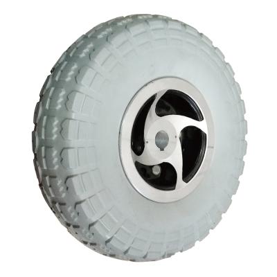 China Polyurethane Foam 10 Inch 4.10 3.50-4 PU Polyurethane Foam Puncture Proof Tire Flat Freewheel for sale