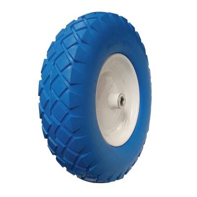 China Polyurethane Foam 16 Inch 4.00-8 Inch Lawn Mower PU Foam Puncture Proof Tire Trolley Wheelbarrow Flat Freewheel for sale