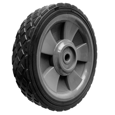 China 7 Inch PVC Flat Free Plastic Wheel For Pull Golf Cart Lawn Motor Garden Tools Utility Spreader for sale