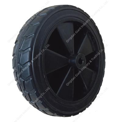 China 6 Inch 6x1.5 Inch PVC Plastic Wheels For Motor Folding Garden Tool Cart Beach Lawn Mower Pull Golf Cart Utility Spreader for sale