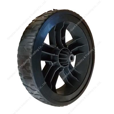 China 11inch 11.75x2 Flat Free Inch PVC Plastic Wheels For GardenTool Folding Motor Cart Beach Lawn Mower Pull Golf Cart Utility Spreader for sale