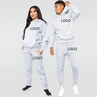 China Best Selling Breathable Custom Color Logo Two Piece Suits Solid Place Simple Men Tracksuit Hoodie Sweatsuit for sale