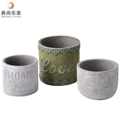 China Mini Small Cement Flower Pot Concrete Garden Decor Plant Pots On Sale for sale