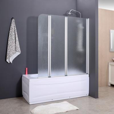 China 4mm Modern Tempered Glass Threefold Bath Screen Shower Screen Over Shower Tub for sale