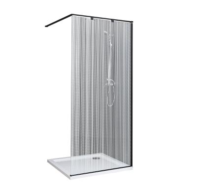 China Factory Outlet KD Wetroom Modern Adjustable Portable Black Aluminum Shower Screen for sale