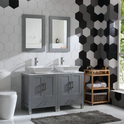 China Modern Double Basin Gray Vanity Combo 48 Colors for sale