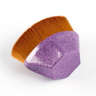 China Wholesale No.55 six flat brush single angle hexagon color powder blush foundation kabuki makeup brush for sale