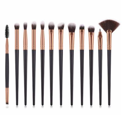 China 12pcs Flat Brush Eyelash Brush Eyeliner Brush Eyeshadow Makeup Set Private Label Brand Directly for sale