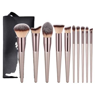 China Hot Seller Flat Brush On Amazon Eye And Face Set For Daily Beauty Professional Beauty Product 10pcs Makeup Brush Kit for sale