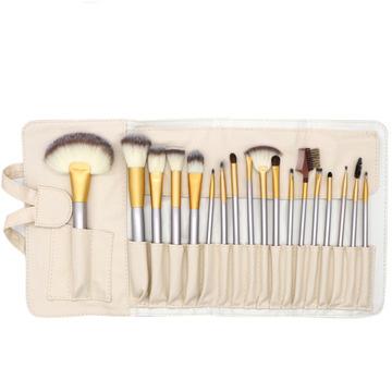 China Wholesale Factory Price Private Label 18pcs Flat Brush Cosmetic Makeup Set Brush With Cosmetic Bag for sale