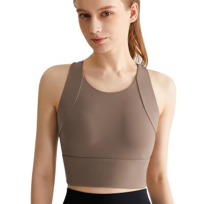 China Wholesale Breathable Summer Sports Workout Spandex Sports Bra Shockproof Back Wear Beautiful For Woman Fitness for sale