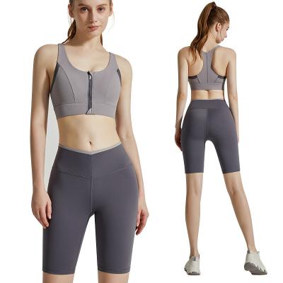 China New Arrival Sleek Beauty Back QUICK DRY Breathable Exercise Sports Bra Shorts Fitness Yoga Sets 2023 Fitness Women for sale