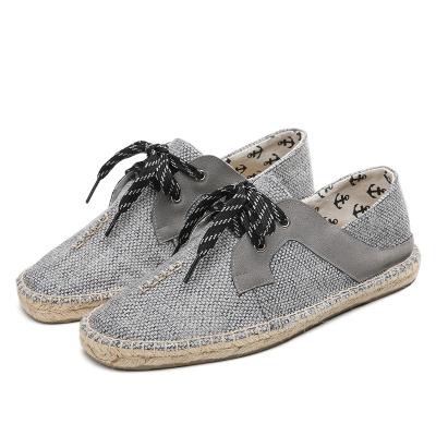 China Wholesale Flat Rubber Sole Sneaker Man Canvas Espadrilles for sale