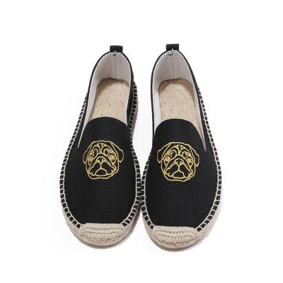 China Classic Solid Espadrilles Nature Jute Shoes Women Espadrilles Men Canvas Lazy Flats Ladies Loafers for sale