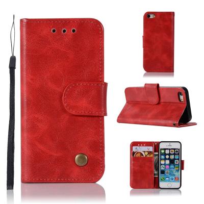 China Flip Case For iPhone 5 5S Shockproof Leather Wallet Phone Cover For iphone SE Case With Card Holder for sale