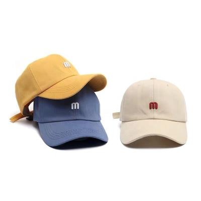 China Fashion Women's M Letter Embroidery Baseball Hat Cover Up Men's Curved Brim Sun Hat for sale