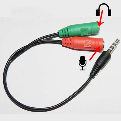 China MM Jack Stereo Audio Male To 2 Audio AUX Headset MIC Y Splitter Cable Female Adapter. Car Cable 3.5 Jack 3.5mm Cable for sale