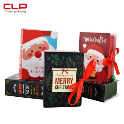 China New Recyclable Merry Christmas Candy Chocolate Gift Paper Box With Logo For Children And Friends Custom Made for sale