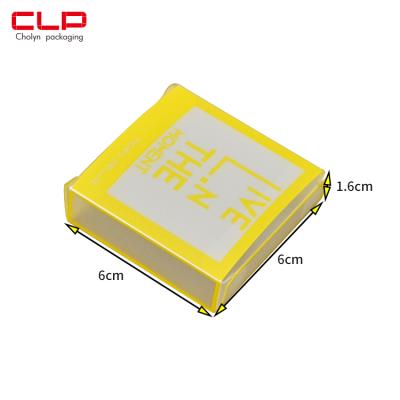 China Recycled Materials Custom CLP Small Square Boxes Yellow Screen Printing PP Frosted Plastic Packaging Box for sale