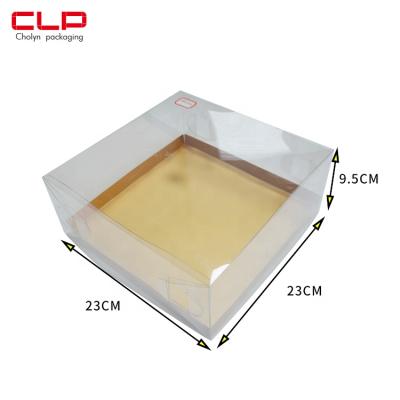 China Recycled Materials Transparent Plastic Box Cake Box Pastry Carry Food Grade PET Plastic Clear Cake Box for sale