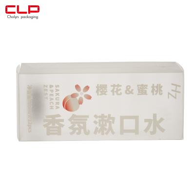 China Recyclable Digital Printing Custom Type PVC / PP Mouthwash Plastic Frosted Shape Packing Box for sale