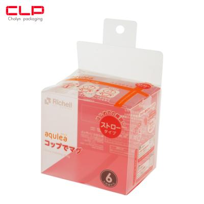 China New Arrival Recycled Custom Clear Materials PP PET Plastic PVC Baby Feeding Bottle Packaging Box for sale