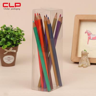 China Custom CLP Cholyn Folding PVC Folding Box Recyclable Custom Clear Plastic Color Pen Packing Box for sale