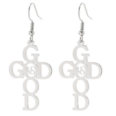 China CLASSIC Hot Selling Inspired GOD IS Cross Women's Earrings Jewelry Lucy Cross Earrings Customized Christian Personalized GOOD Jewelry for sale