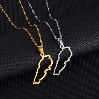 China FASHIONABLE Customized Customized Pendant Necklace Motherland Lebanon Map Lebanon Choker Clavicle Chain Colombian Necklaces For Women Girls for sale