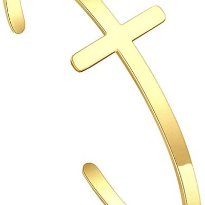 China Fashion Christian Cuff Bracelet Engraved Quote Religious Bracelet Bible Verse Jewelry Cross Gift For Women for sale