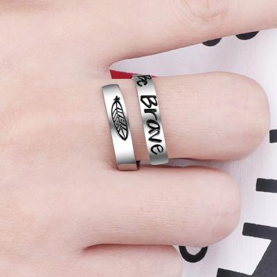 China CLASSIC Carry On Ring Inspirational Jewelry Stainless Steel Going To Engrave Adjustable Size Personality Encouragement Gift For Women for sale