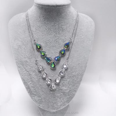 China Simple direct rhinestone necklace statement necklace and earrings set spur fashion factory bridal jewelry for sale