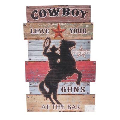 China Cowboy Decor Design Wall Hanging Wood Signs Available Custom Made Home Handmade Wholesale Ornament for sale