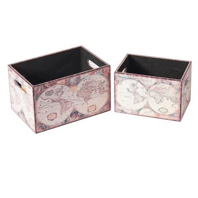 China New OEM Style Canvas Printing Household Office Home Decor Ornament Card Design Storage Box for sale