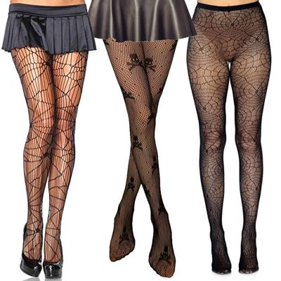 China Breathable Sexy Fish Skull Lady Mesh Pantyhose Adult Halloween Socks Fishing Pantyhose Net Socks Ghost Festival for sale