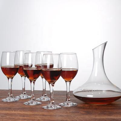 China Wholesale 7pcs Wine Glass and Wine Decanter Set Ready Stock Package in Polyfoam for Amazon for sale