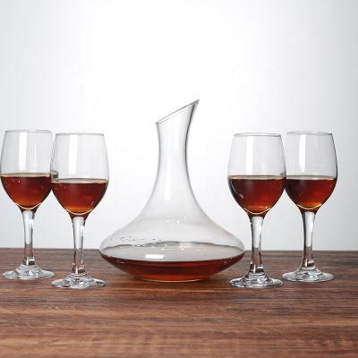 China Hotel/home/restaurant package wholesale 5pcs wine glass and wine decanter set in polyfoam for Amazon for sale