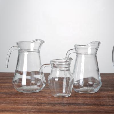 China Free Sample 1.3L Glass Promotional Custom Printed Viable Beer Milk Juice Water Pitcher for sale