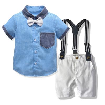 China Summer casual blouse and jumpsuits set 2020 wholesale kids clothes boys baby clothes little for sale