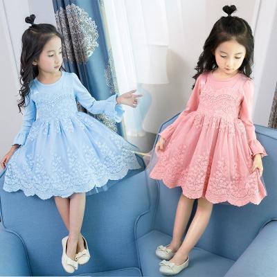 China Breathable Korean Embroidery Floral 4T To 10T Children Clothes Baby Kids Dresses For Girls for sale