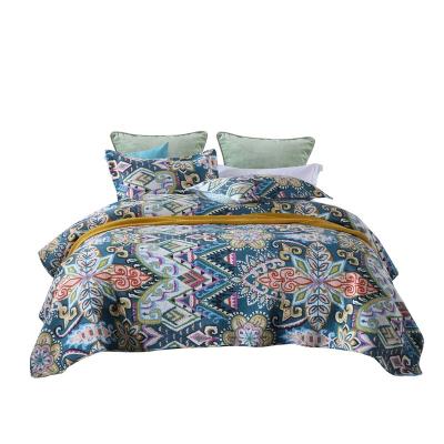 China Anti-static Colorful Geometric Pattern Cotton Dappes Queen Size 100% Soft Bedding Three Piece Set for sale