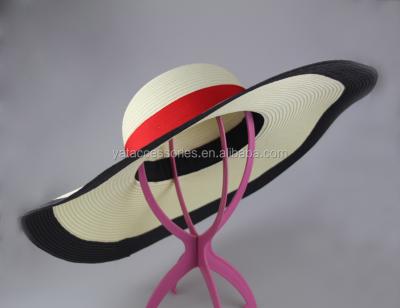 China Picture Lady Natural Color Beach Hats, Paper Straw Floppy Hats, Lady Summer Hats for sale