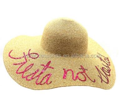 China High Quality Lady Beach Hat Wide Brim Image Factory Supply Women Soft Summer Sun Straw Hat for sale