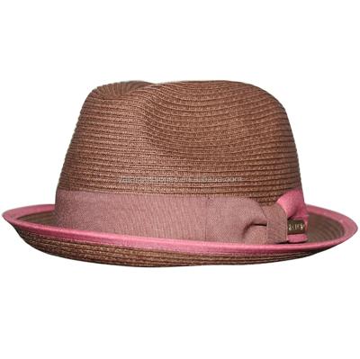 China Picture Mens Solid Color Paper Braid Straw Hats, Fedora Hats, Fashion Hat With Nice Band Trimming for sale