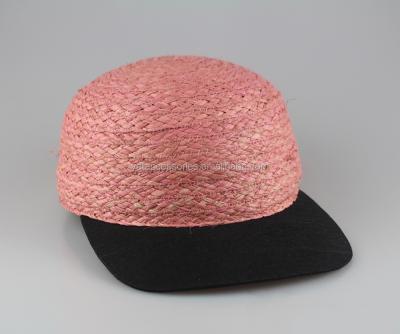 China Picture girls double color raffia braid straw hats, summer hats, baseball caps for girl for sale