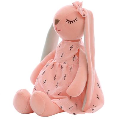 China Eco-friendly Cute Baby Rabbit Long Ears Cartoon Soft Plush Toys For Infants Sleep Mate Stuffed Plush Animal Toys Kids Bunny #30 for sale